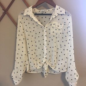 Women’s Forever 21 Sheer Polka Dot Blouse